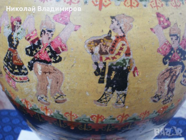 Българска рисувана стара ваза оригинални рисунки, снимка 13 - Антикварни и старинни предмети - 45991035