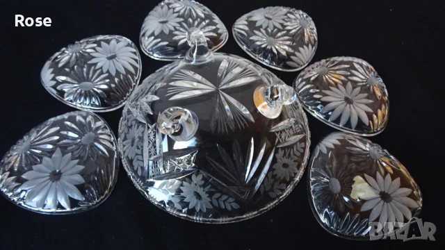 Винтидж  Ges Sechn BLEIKRISTALL Gepresst Оловен кристал от Германия. , снимка 11 - Сервизи - 51425265