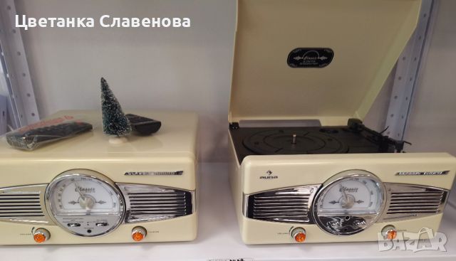 Продавам Auna Retro Beige винилов плейър с FM за всички винилови плочи, снимка 5 - Грамофонни плочи - 45542067