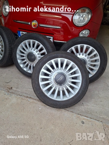 Продавам оригинални джанти комплект за Фиат 500, снимка 3 - Гуми и джанти - 53690331