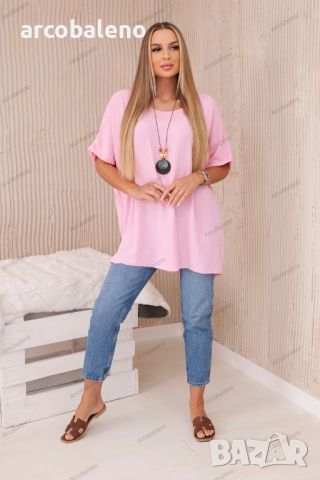 Голяма дамска блуза с висулка, 14цвята , снимка 10 - Тениски - 46429633