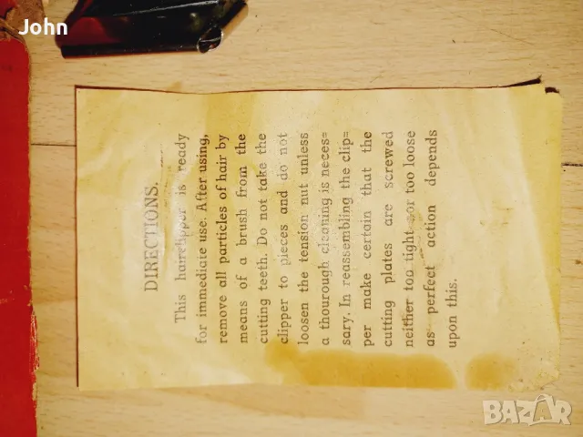 Антика Ръчна Машинка за Подстригване на Коса 1950те Англия, снимка 9 - Други - 49831753