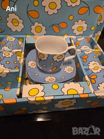 Уникален син сервиз на маргаритки, снимка 4 - Сервизи - 52774760