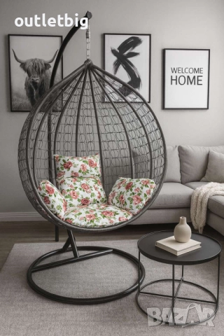 Градинска висяща люлка тип гнездо,яйце–Промоция!, снимка 5 - Градински мебели, декорация  - 52245720