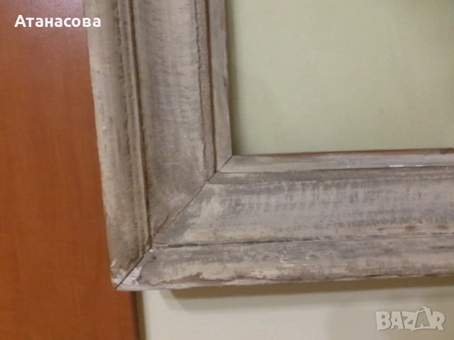 Стара дървена рамка за картина със стъкло 1940 г, снимка 4 - Антикварни и старинни предмети - 53652052