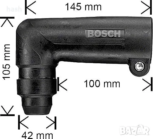 Bosch 1618580000 Ъглова пробивна глава за PBH 22 с SDS-Plus, черна, 43 mm, снимка 2 - Други инструменти - 49275108