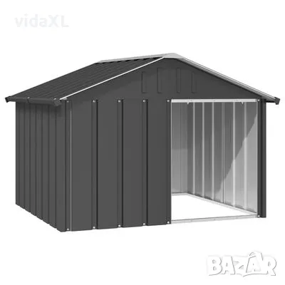 vidaXL Кучешка къща, антрацит, 116,5x103x81,5 см, поцинкована стомана（SKU:171540）, снимка 1 - Други стоки за животни - 48496318