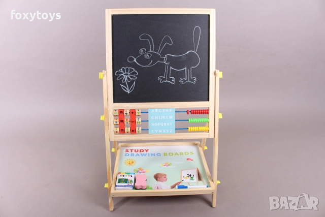 Двустранна дървена магнитна дъска с българската азбука, цифри - 66 см., снимка 3 - Образователни игри - 52432334