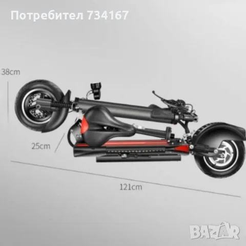 скутер в черно с червено, снимка 4 - Скейтборд, ховърборд, уейвборд - 48936717