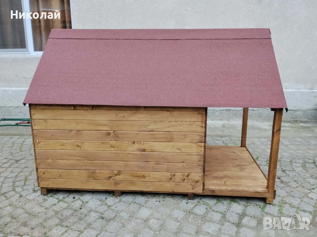 Дървена къща за големи кучета Алабай Кане Корсо големи породи кучета , кучешка колиба къща куче, снимка 3 - За кучета - 53904818
