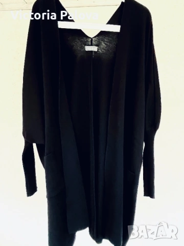 Луксозна черна жилетка MIA MAI от 100% Merino Extrafein – Размер XXL