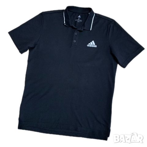 Оригинална мъжка тениска с яка Adidas | M размер, снимка 2 - Тениски - 46475642