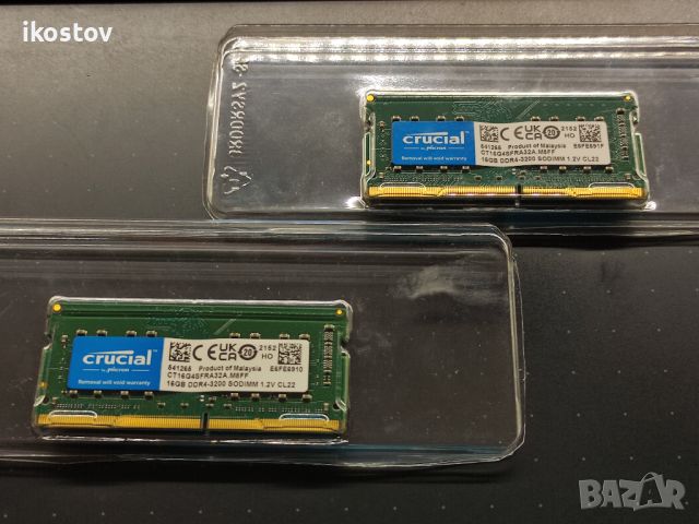 DDR4 SDRAM 2 x 16GB Crucial 3200MHz, снимка 1