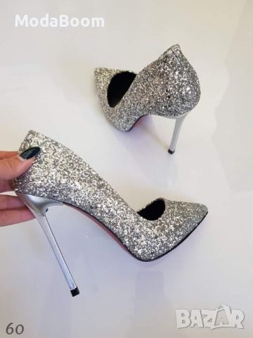 💥💯Уникални Дамски Обувки На Ток Брокат Различни Цветове💯💥, снимка 3 - Дамски обувки на ток - 45298240