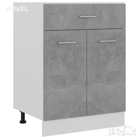 vidaXL Долен шкаф с чекмедже бетонно сив 60x46x81,5 см инженерно дърво（SKU:801232, снимка 1 - Шкафове - 46170865