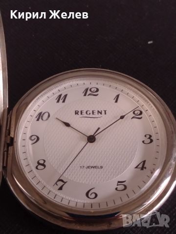 Джобен часовник REGENT 17 JEWELS рядък за КОЛЕКЦИОНЕРИ 39258, снимка 5 - Антикварни и старинни предмети - 45382526