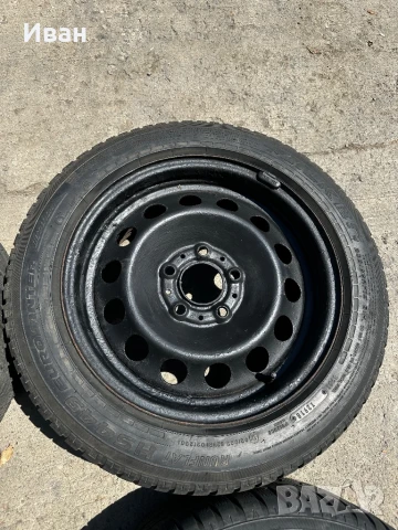 Железни джанти с гуми BMW 5x120 E90 E91, снимка 4 - Гуми и джанти - 51184295