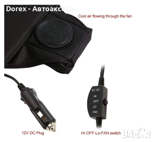 Универсална охлаждаща подложка за седалка 12V с вентилатор, снимка 8 - Аксесоари и консумативи - 54123652