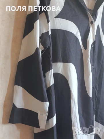 Дълга риза бяло и черно, снимка 5 - Ризи - 50848065