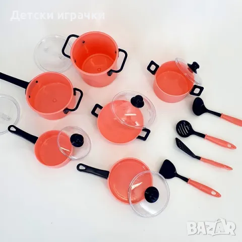 Детски комплект розови тенджери и тигани, снимка 3 - Образователни игри - 50285504
