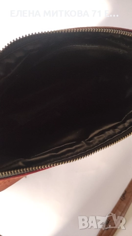 Кожена дамска чанта от Ashley Brooke в кафяв цвят, снимка 9 - Чанти - 52314150