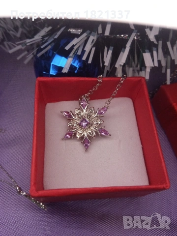 Колие Снежинка , снимка 6 - Колиета, медальони, синджири - 53167439