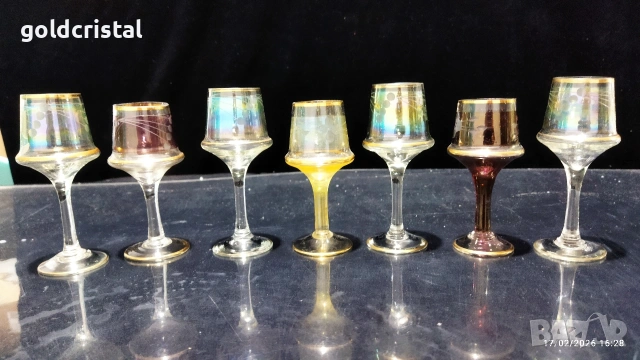 Стари стъклени чаши чашки, снимка 3 - Антикварни и старинни предмети - 25384316