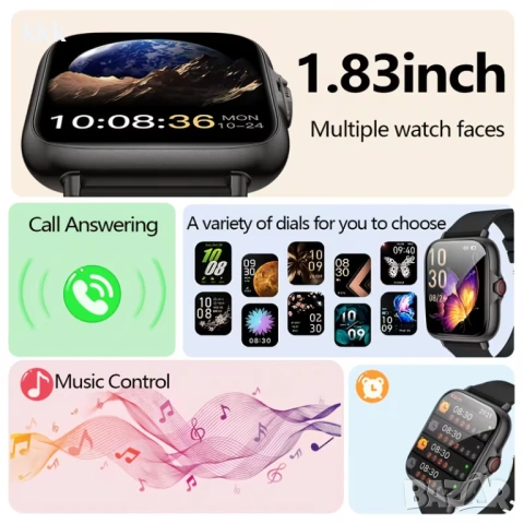 Смарт Часовник ERUN, снимка 3 - Друга електроника - 53822375