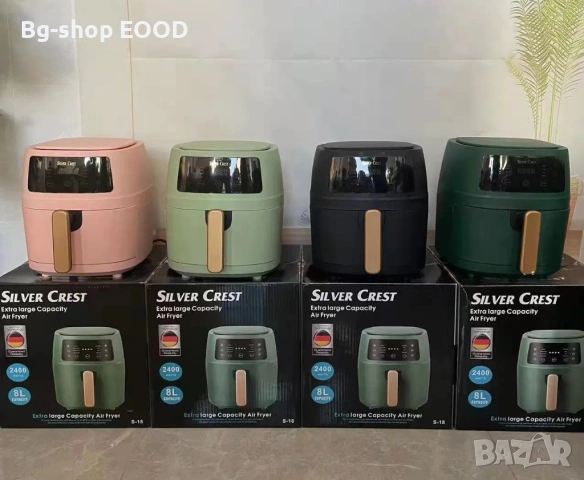 Фритюрник Silver Crest Air Fryer 8L 2400W Готвене без мазнина 8 програми Тъч дисплей, снимка 2 - Фритюрници - 54177657