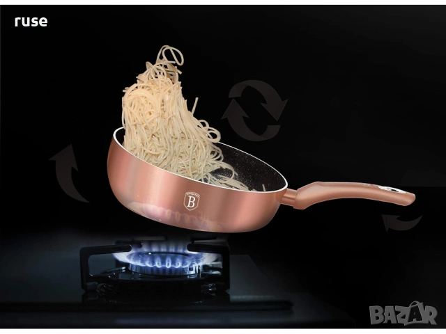 НОВИ! Тиган за сотиране 26см Berlinger Haus индукция асиметричен тиган , снимка 8 - Съдове за готвене - 53988223