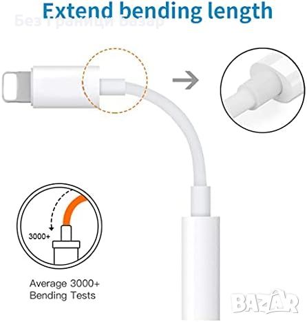 Нов Lightning към 3.5mm жак, Висококачествен Аудио Конвертор, Plug&Play, снимка 4 - Други - 45369676