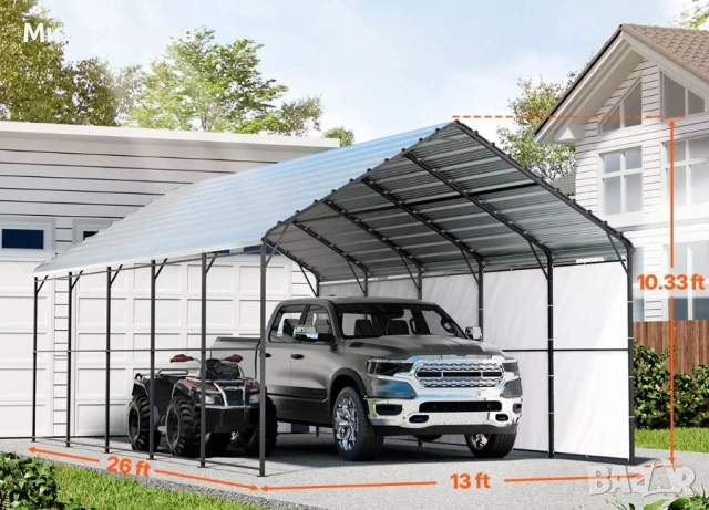 Навес гараж   4м х 8м х 3.15м   бусове, лодки, ремаркета, селскостопанска техника