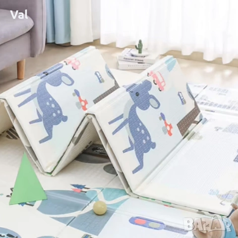 Двулицев образователен детски килим Азбука, цифри и животни 180 х 200 см - водоустойчив, сгъваем, снимка 3 - Други - 53990135