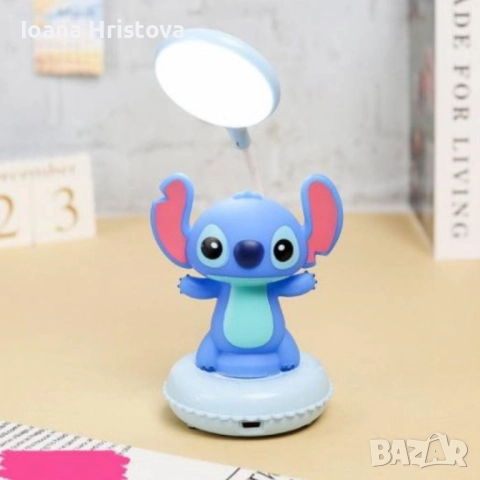 Настолна LED 3D лампа Stitch & Angel, снимка 4 - Детски нощни лампи - 52651494
