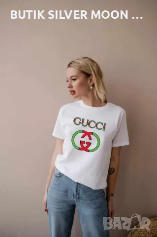 Дамски Памучни Тениски 💥 GUCCI , снимка 6 - Тениски - 46859674