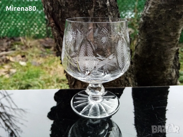 4 кристални чаши за коняк - Чехословакия !, снимка 2 - Чаши - 53419268