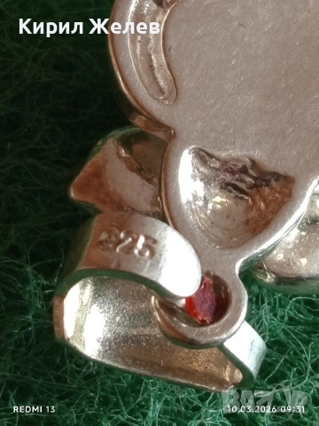 Сребърна висулка във формата на Бухал 🦉 с инкрустиран камък КОТЕШКО ОКО финно бижу 52625, снимка 6 - Колиета, медальони, синджири - 53777253