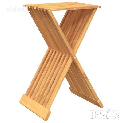 vidaXL Сгъваема табуретка, 40x32,5x70 см, тиково дърво масив, снимка 1 - Дивани и мека мебел - 46022389