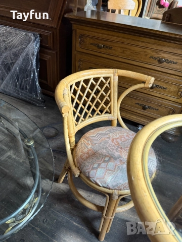 Бамбуков комплект - маса с два стола, снимка 7 - Маси - 52823430