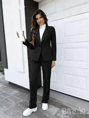 Елегантен черен костюм сако с панталон 🖤