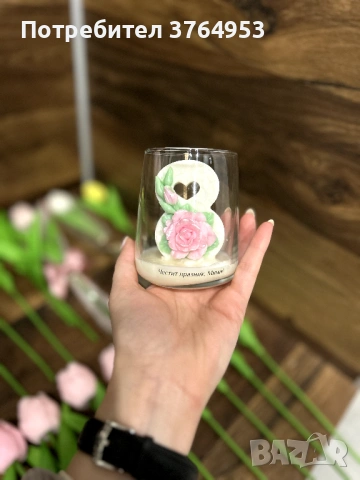 натурална соева свещ осми Март подарък, снимка 2 - Декорация за дома - 53532336