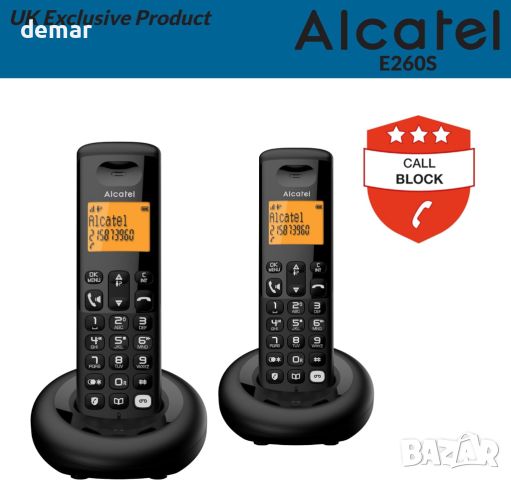 Alcatel E260S Voice Duo - Безжичен телефон с телефонен секретар и 2 слушалки - Стационарен, снимка 7 - Други стоки за дома - 45118873