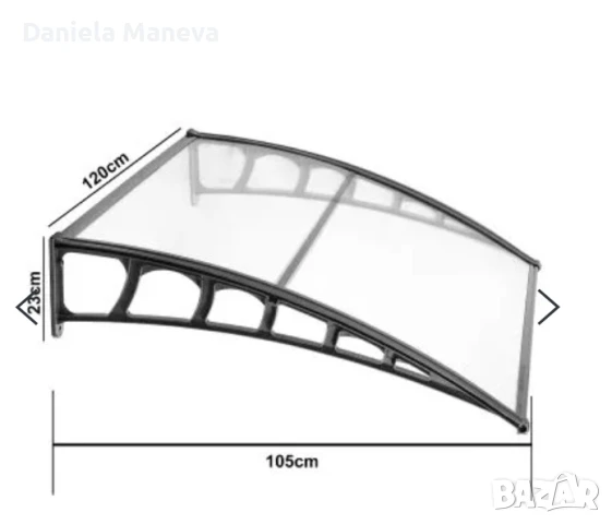 Поликарбонатна козирка 105х120 см / 4 броя, снимка 1