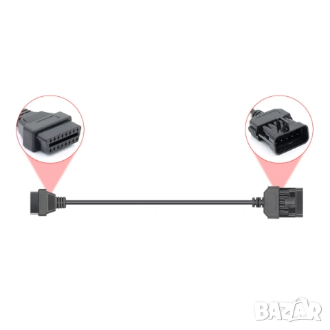 Кабел / Преходник / Адаптер за Opel 10 Пина Опел 10 Pin Delphi Autocom, снимка 4 - Аксесоари и консумативи - 53197177