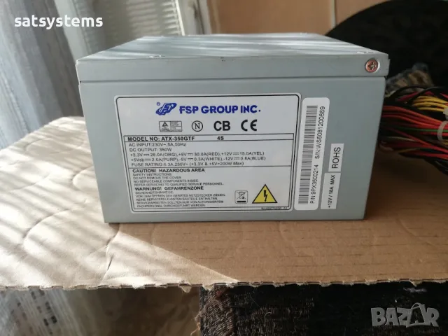 Компютърно захранване 350W Fortron ATX-350GTF 4S 80mm FAN , снимка 5 - Захранвания и кутии - 47961387