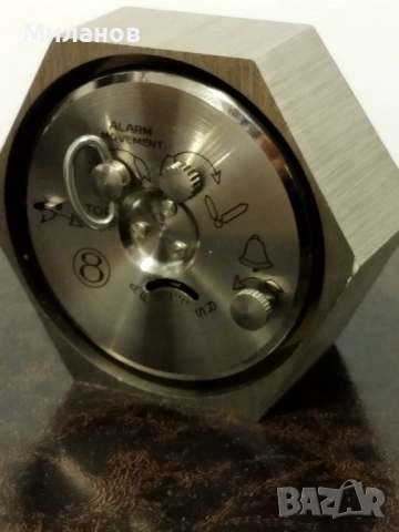 Стар 8-дневен будилник, настолен часовник, снимка 8 - Антикварни и старинни предмети - 53538627