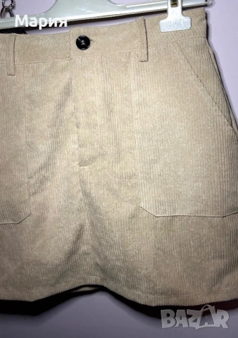 Стилна бежова пола Рипс, снимка 3 - Поли - 53729923