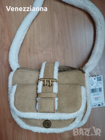 MANGO НОВА Малка чанта от велур, снимка 4 - Чанти - 53052278