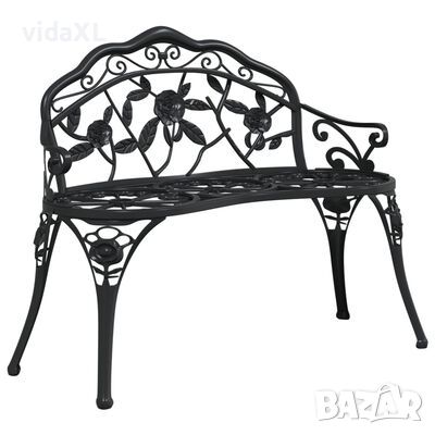 vidaXL Градинска пейка, 100 см, лят алуминий, черна(SKU:317740, снимка 1 - Градински мебели, декорация  - 45088431