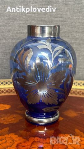 Кристална ваза Bohemia със сребро, снимка 3 - Вази - 45334658